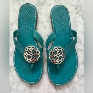 Brighton Turquoise Sandals with Silver Detail